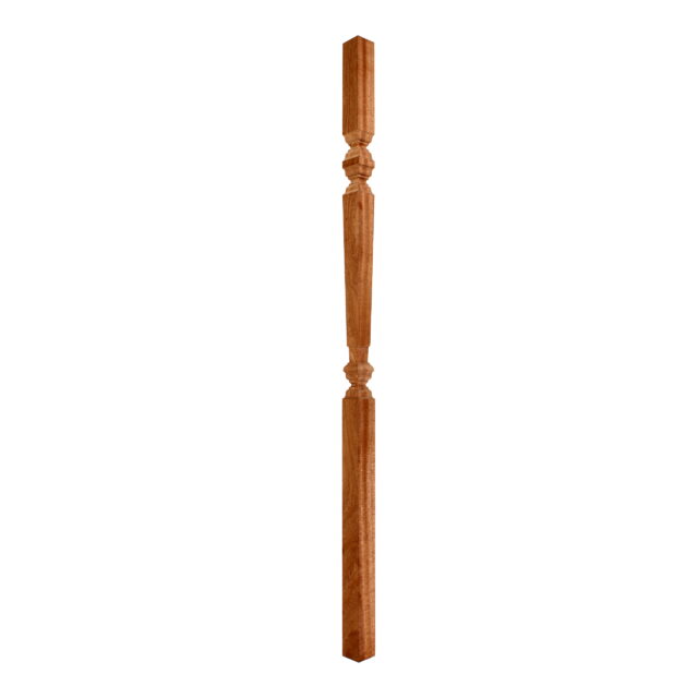 Mahogany-Square Turned Georgian-41mm x 1100 - Wooden Staircase Spindle