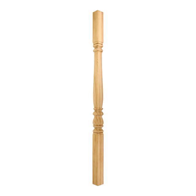 Pine-Square Turned Colonial No 2-41mm x 900 - Wooden staircase spindle.