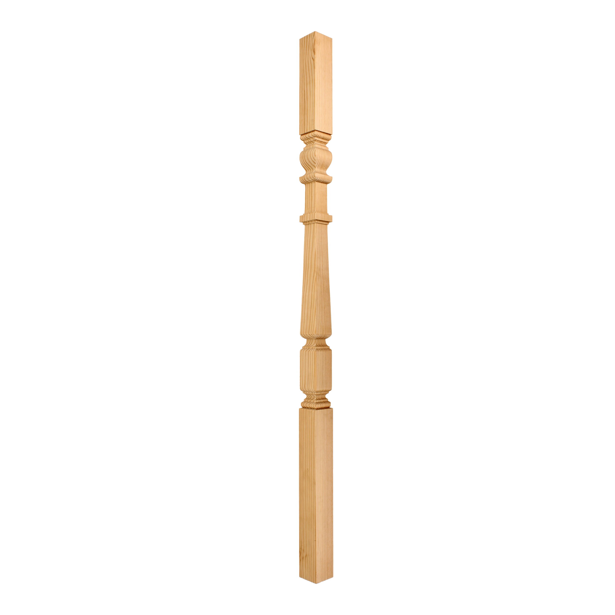 Pine-Square Turned Edwardian-41mm x 900 - Wooden staircase spindle.