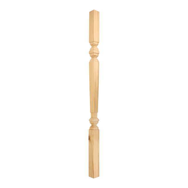 Pine-Square Turned Georgian-41mm x 900 - Wooden staircase spindle.