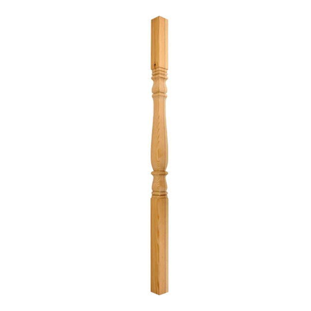 Pine-Square Turned Provincial No 3-41mm x 900 - Wooden Staircase Spindle
