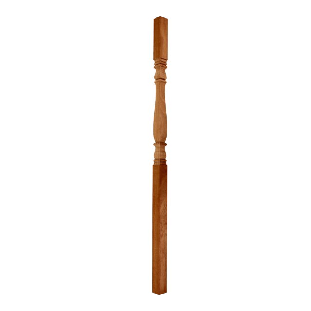 Mahogany-Square Turned Provincial No 3-41mm x 1100 - Wooden staircase spindle.
