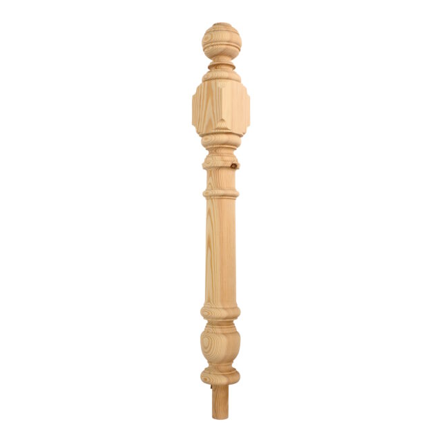 Burgoyne Road London-N41AB - Matching wooden newel post for staircase.