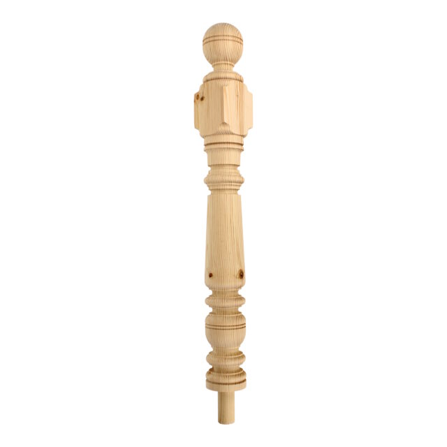 Jeddo Road London-W129EQ - Matching wooden newel post for staircase.