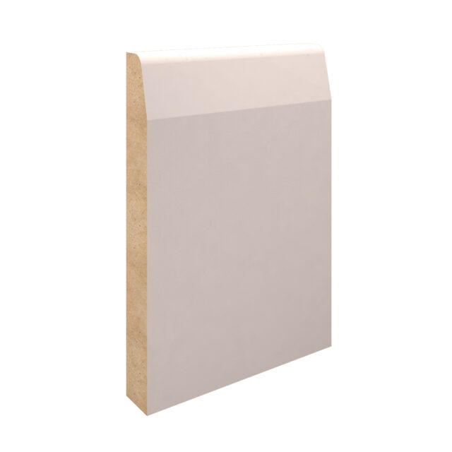 White Primed MDF-Chamfered & Rounded Skirting-144x18x4400