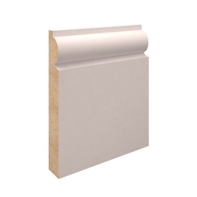 White Primed MDF-Torus Skirting-119x18x4400