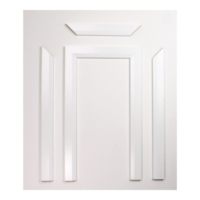 2 sets of "Cut & Mitred" White Primed MDF-Chamfered Architrave-68x18 (6 pieces in total)