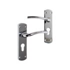 Smith & Locke Corfe "Fire Rated" Euro Lock Door Handles Pair Polished Chrome